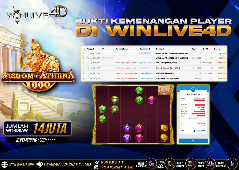 WINLIVE4D JACKPOT athena-1000-13-9-25.,- LUNAS