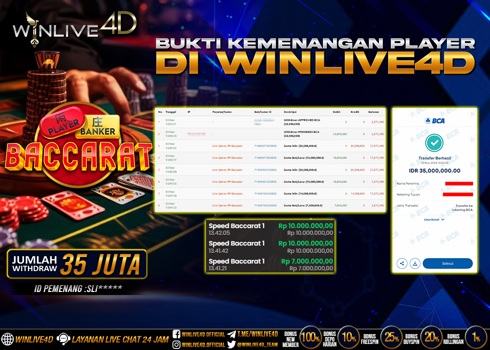WINLIVE4D JACKPOT BACCARAT RP.35.000.000.,- LUNAS