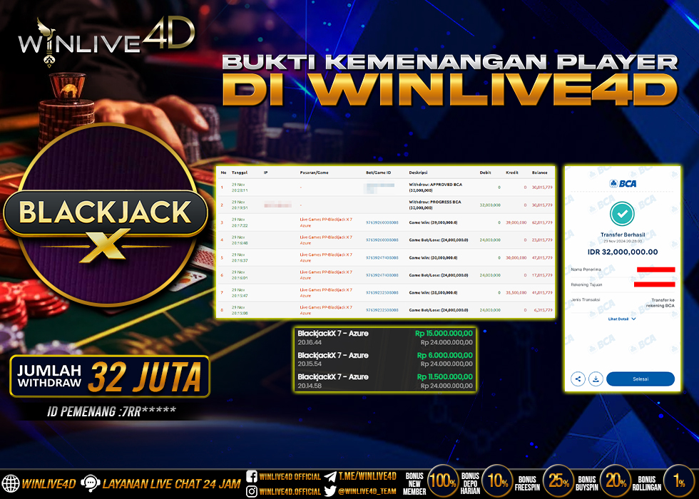 WINLIVE4D JACKPOT LIVE CASINO ONE BLACKJACK.,- LUNAS
