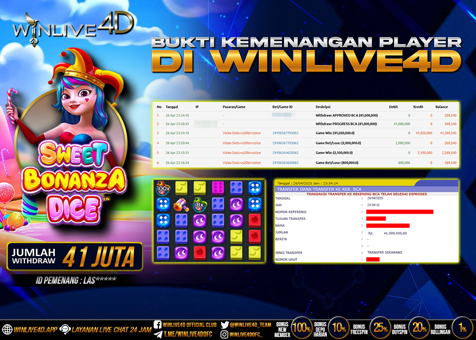 WINLIVE4D JACKPOT bonanza-dice-26-4-25.,- LUNAS