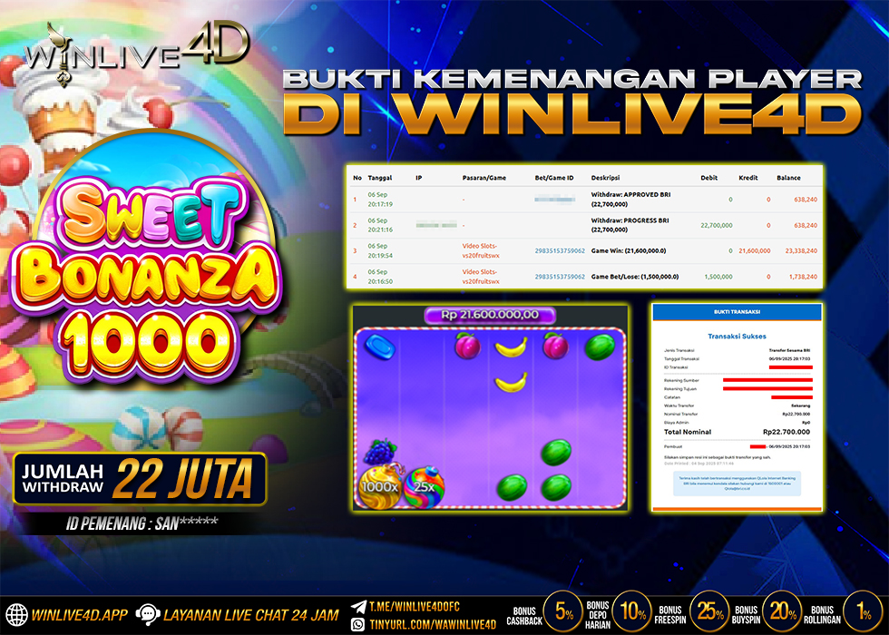 WINLIVE4D JACKPOT bonanza1000-6-9-25.,- LUNAS