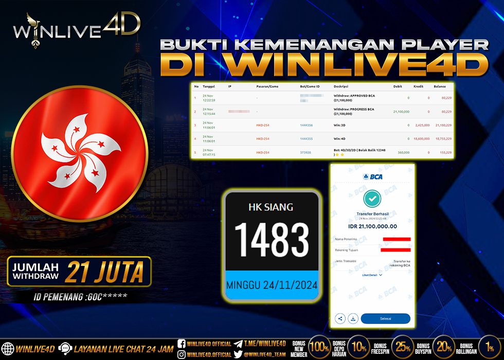 WINLIVE4D JACKPOT TOGEL HK SIANG RP.21.100.000.,- LUNAS