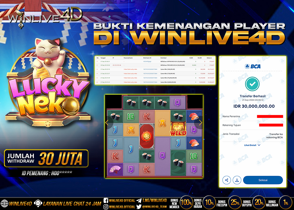 WINLIVE4D JACKPOT SLOT LUCKY NEKO.,- LUNAS