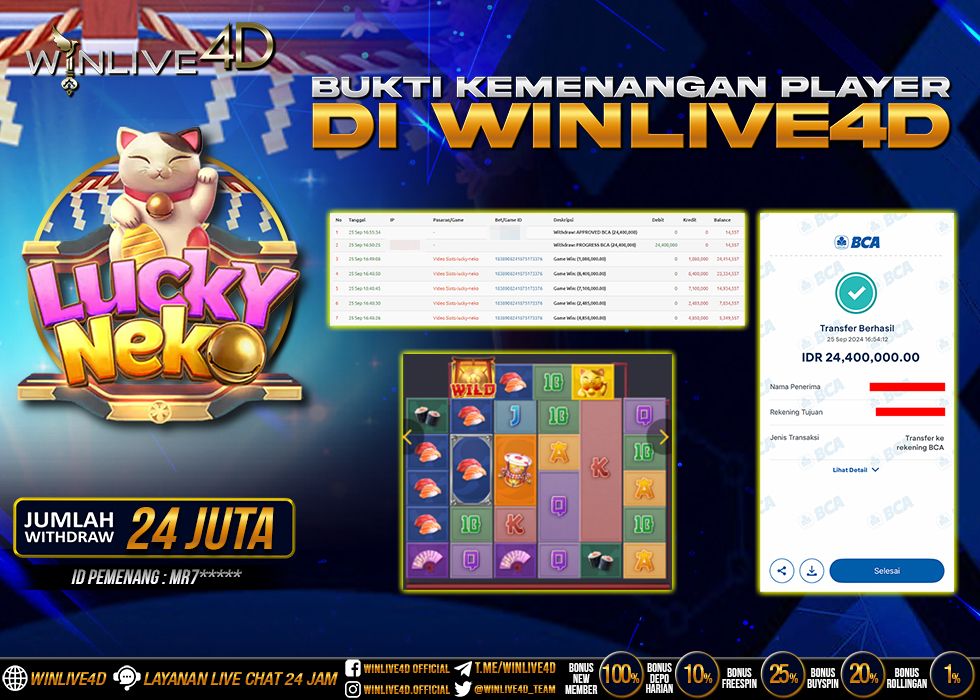 WINLIVE4D JACKPOT SLOT LUCKY NEKO.,- LUNAS