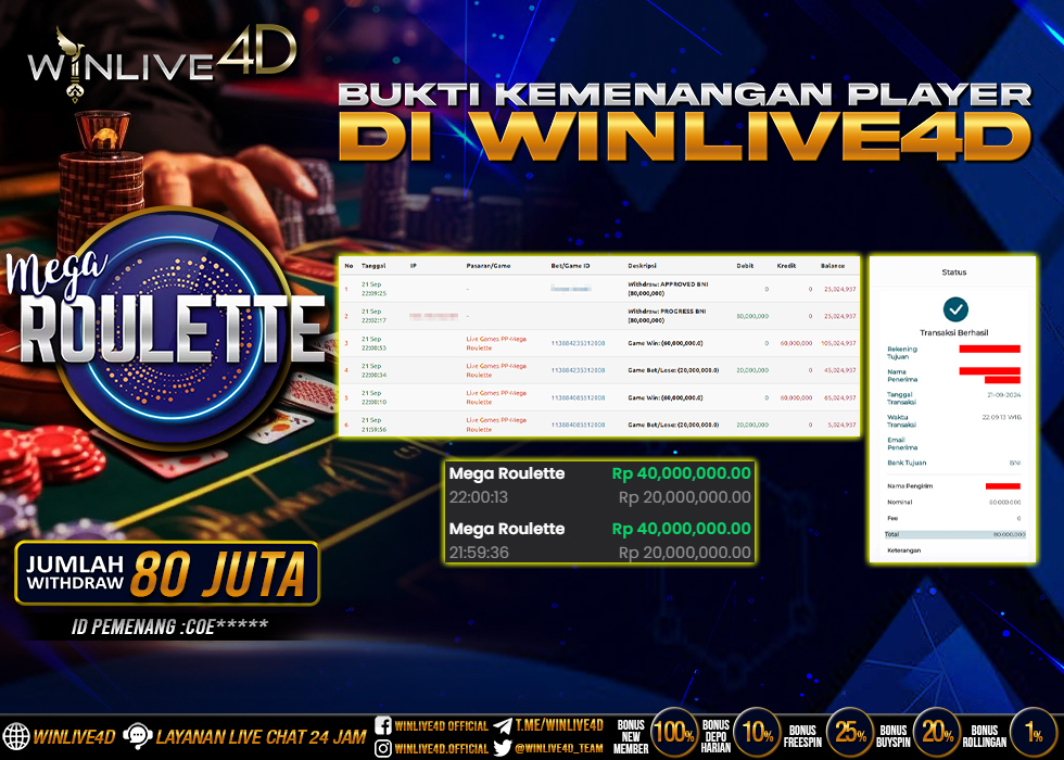 WINLIVE4D JACKPOT LIVE CASINO MEGA ROULETTE.,- LUNAS