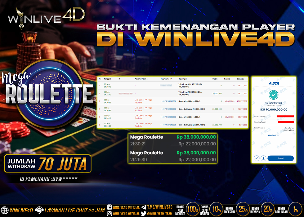 WINLIVE4D JACKPOT LIVE CASINO MEGA ROULETTE.,- LUNAS