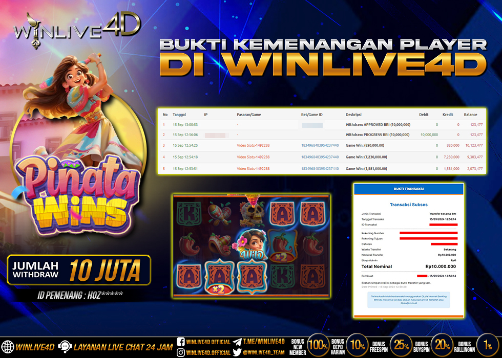 WINLIVE4D JACKPOT SLOT PINATA WINS.,- LUNAS