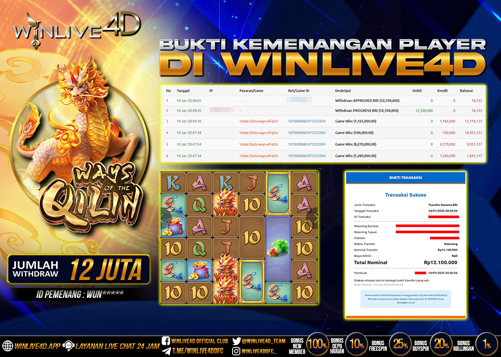 WINLIVE4D JACKPOT qilin-14-1-25.,- LUNAS