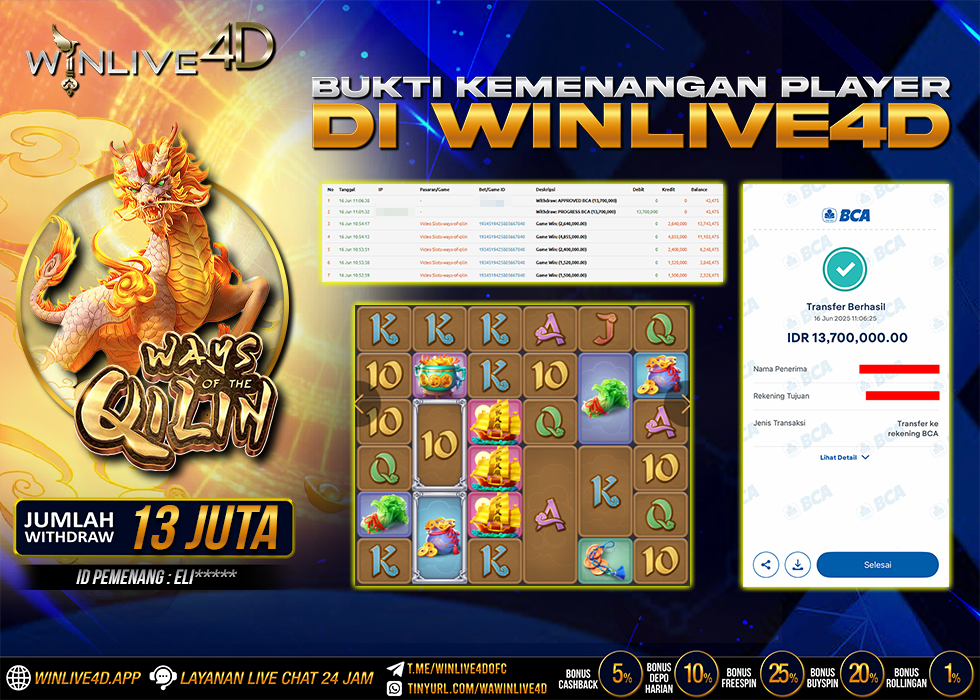 WINLIVE4D JACKPOT qilin-16-6-25.,- LUNAS