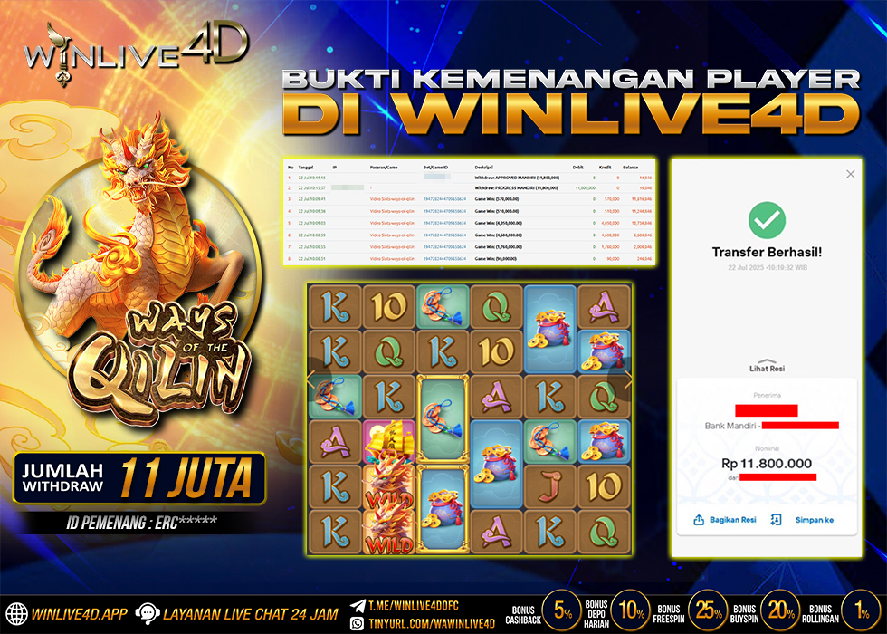 WINLIVE4D JACKPOT qilin-22-7-25.,- LUNAS