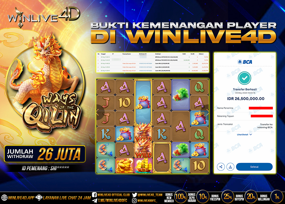 WINLIVE4D JACKPOT qilin-4-5-25.,- LUNAS