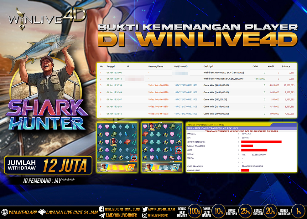 WINLIVE4D JACKPOT shark-hunter-1-1-25.,- LUNAS