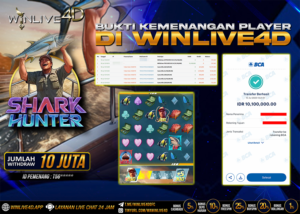 WINLIVE4D JACKPOT shark-hunter-10-7-25.,- LUNAS