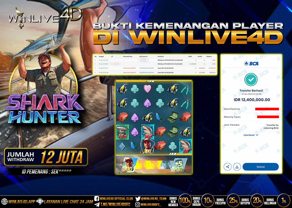 WINLIVE4D JACKPOT shark-hunter-21-1-25.,- LUNAS