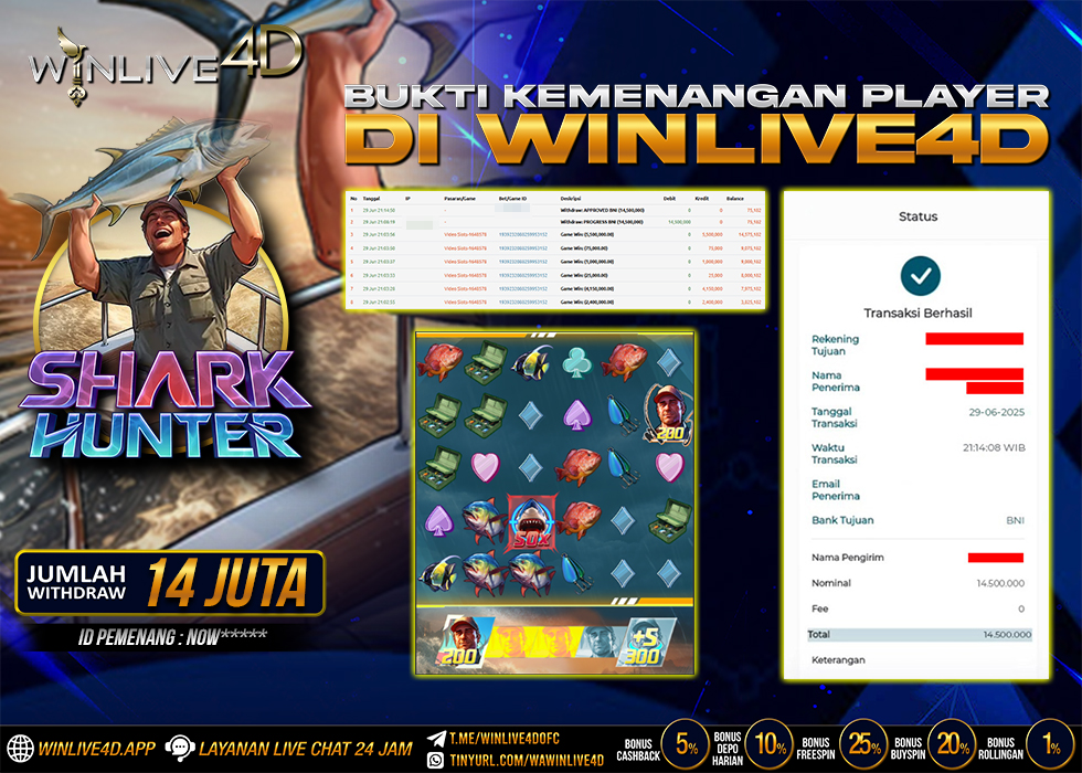 WINLIVE4D JACKPOT shark-hunter-29-6-25.,- LUNAS