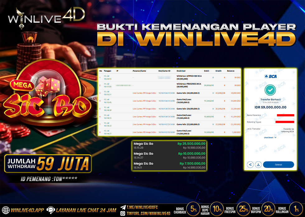 WINLIVE4D JACKPOT sicbo-13-7-25.,- LUNAS