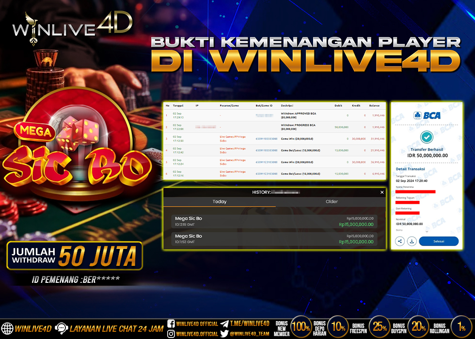 WINLIVE4D JACKPOT LIVE CASINO SICBO.,- LUNAS