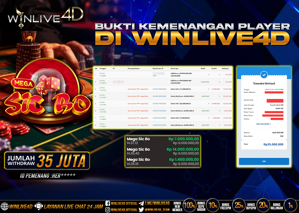 WINLIVE4D JACKPOT LIVE CASINO MEGA SICBO.,- LUNAS