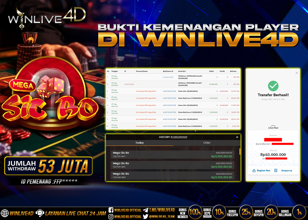 WINLIVE4D JACKPOT LIVE CASINO SICBO.,- LUNAS