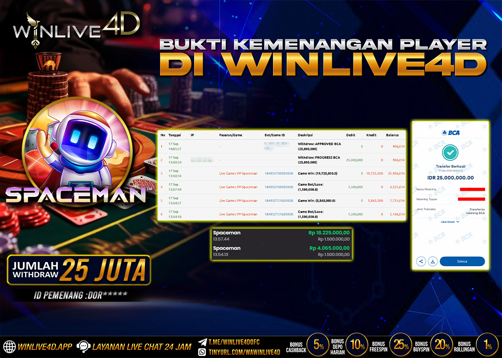 WINLIVE4D JACKPOT spaceman-17-9-25.,- LUNAS