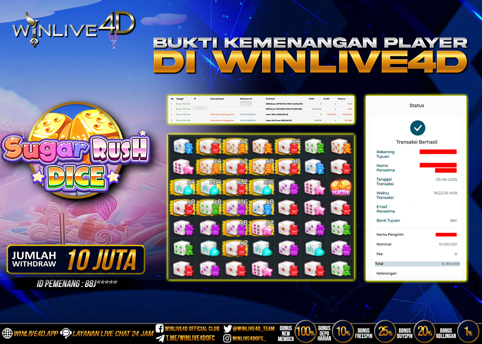 WINLIVE4D JACKPOT sugar-rush-dice-3-6-25.,- LUNAS